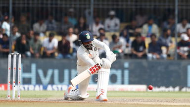 Smashed: KS Bharat's powerful sweep for four