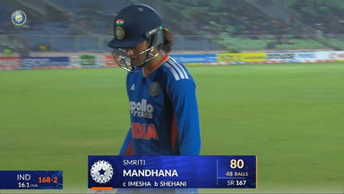 IND-W vs SL-W 2025, 4th T20I: Smriti Mandhana Wicket