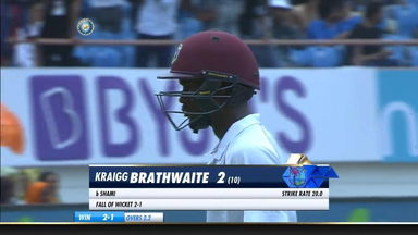 IND vs WI 2018, 1st Test Day 2: Kraigg Brathwaite Wicket
