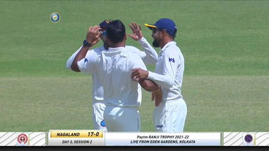 Ranji Trophy 2021-22, Jharkhand v Nagaland, Pre QF: Nagaland 1st Innings Fall of Wickets