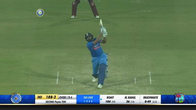 IND vs WI 2018, 2nd T20I: Rohit Sharma Six