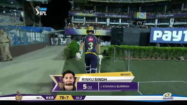 M41: KKR vs MI – Rinku Singh Wicket
