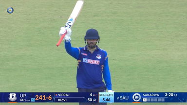 Vijay Hazare Trophy 2025-26 QF2, Uttar Pradesh vs Saurashtra: Sameer Rizvi's stroke-filled 88(77) powers Uttar Pradesh