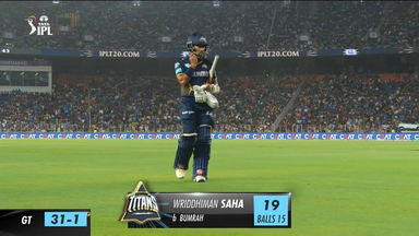 M05: GT vs MI – Wriddhiman Saha Wicket