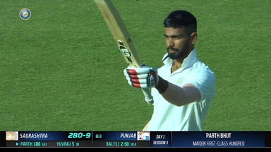 Ranji Trophy  2022/23 QF 2: Parth Bhut's incredible 111* for Saurashtra