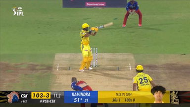 M68: RCB vs CSK – Rachin Ravindra Six