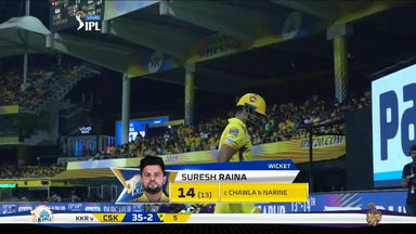 M23: CSK vs KKR – Suresh Raina Wicket