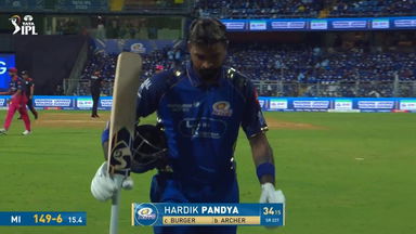 IPL 2026 M69: MI vs RR - Hardik Pandya Wicket