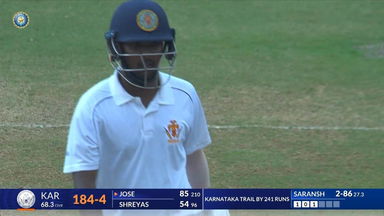 Ranji Trophy 2024/25, Madhya Pradesh vs Karnataka: Nikin Jose leads Karnataka's fight with 99(216)