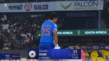 IND vs SA 2025, 1st T20I: Shivam Dube Wicket