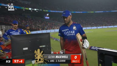 Eliminator: RR vs RCB – Glenn Maxwell Wicket