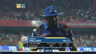 M12: RCB vs MI – Kieron Pollard Wicket