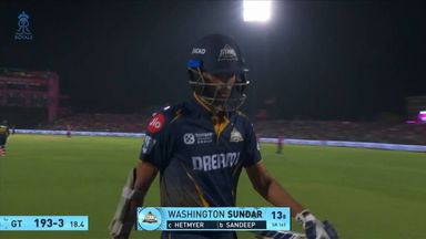 IPL 2025 M47: RR vs GT - Washington Sundar Wicket