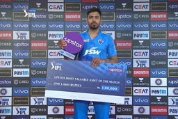 M46: MI vs DC  – Upstox most valuable Asset of the match –  Avesh Khan