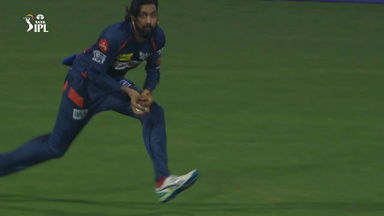 Krunal Pandya pulls off excellent running catch