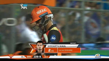 M23: MI vs SRH – Siddarth Kaul Wicket