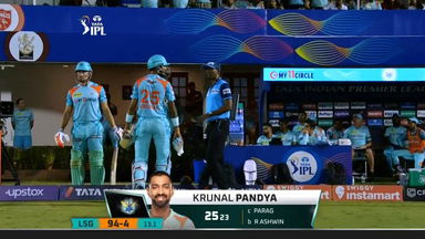 M63: LSG vs RR – Krunal Pandya Wicket