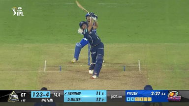 M35: GT vs MI – Abhinav Manohar Six