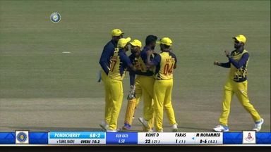 Syed Mushtaq Ali Trophy 2021-22, Tamil Nadu vs Pondicherry: Fall of wickets