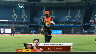 M03: SRH vs KKR –  Wriddhiman Saha Wicket