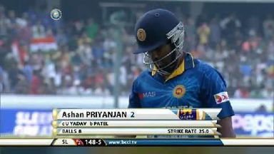 3RD ODI: IND vs SL – Ashan Priyanjan Wicket