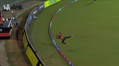 Splendid effort! Shreyas Iyer saves four runs on the fence