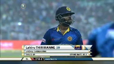 4TH ODI: IND vs SL – Lahiru Thirimanne Wicket