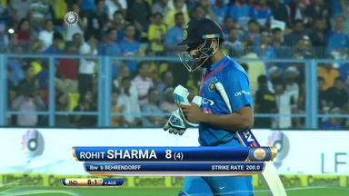 IND vs AUS 2017, 2nd T20I: Rohit Sharma Wicket