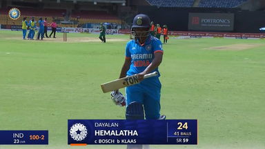IND-W vs SA-W 2024, 2nd ODI: D Hemalatha Wicket