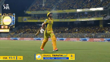 IPL 2025 M03: CSK vs MI - Rahul Tripathi Wicket