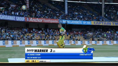 IND vs AUS 2020, 3rd ODI: David Warner Wicket
