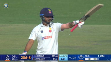 Ranji Trophy 2025-26, Delhi vs J&K: Sumit Mathur's crucial knock of 55*(115)