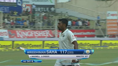 IND vs AUS 2017 - 3rd Test day 4 : W Saha Wicket