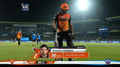 Eliminator: DC vs SRH – Manish Pandey Wicket