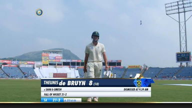 IND vs SA 2019, 2nd Test, Day 4: Theunis de Bruyn Wicket