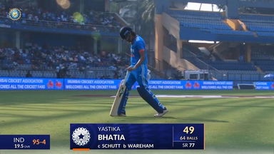 IND-W vs AUS-W 2023-24, 1st ODI: Yastika Bhatia Wicket