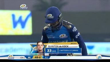 M01: MI vs CSK – Quinton de Kock Wicket