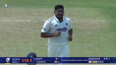 IND A vs AUS A 2026, 1st Test: Tushar Deshpande's incisive spell of 3/14