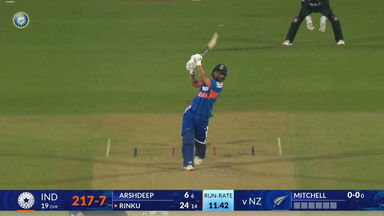 IND vs NZ 2026, 1st T20I: Rinku Singh Six
