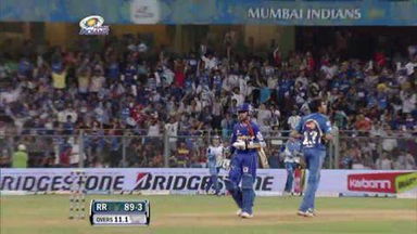 Match 12 MI vs RR – Rahane's Wicket