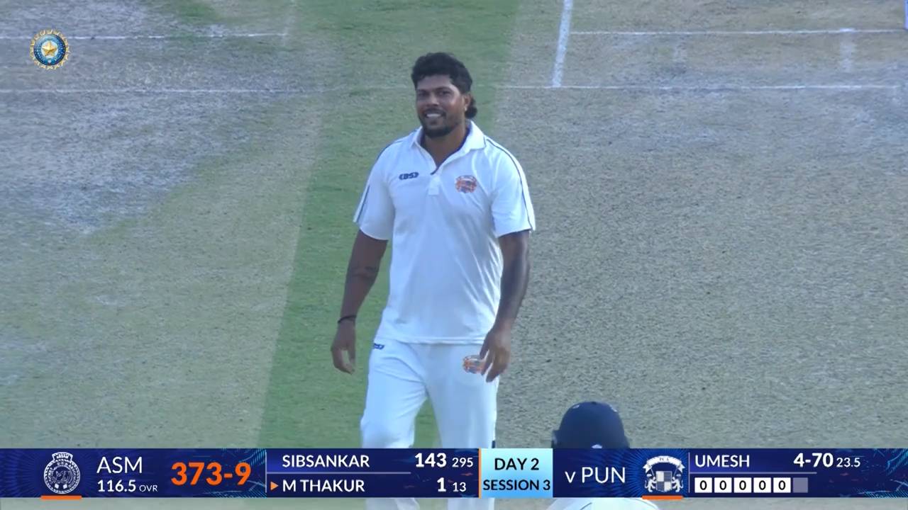 Image accompanying Ranji Trophy 2026-27, PCA vs ACA: Umesh Yadav stars with the ball with 5/70, from BCCI