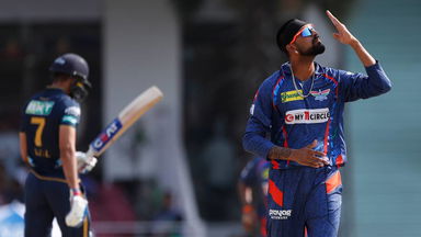 Outsmarted: Krunal Pandya gets Gill early