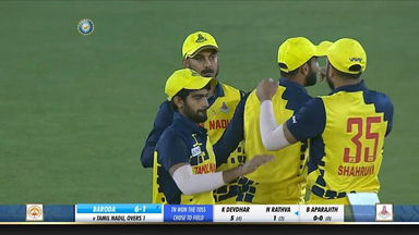 Syed Mushtaq Ali Trophy 2020-21, Final - Tamil Nadu vs Baroda: Fall of wickets