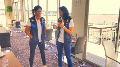On the mic with centurions Smriti Mandhana and Harmanpreet Kaur