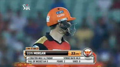 M45: DD vs SRH – Eoin Morgan Wicket