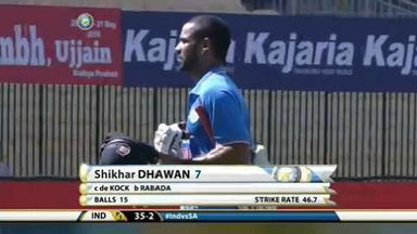 4TH ODI: IND vs SA – Shikhar Dhawan Wicket