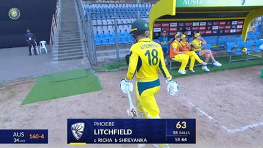 IND-W vs AUS-W 2023-24, 2nd ODI: Phoebe Litchfield Wicket