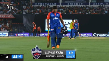 M34: SRH vs DC – Sarfaraz Khan Wicket