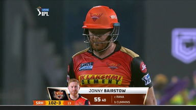 M03: SRH vs KKR –  Jonny Bairstow Wicket