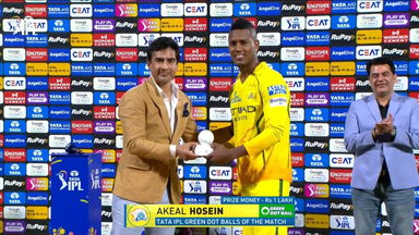 IPL 2026 M48: DC vs CSK - TATA IPL Green Dot Balls of the Match - Akeal Hosein